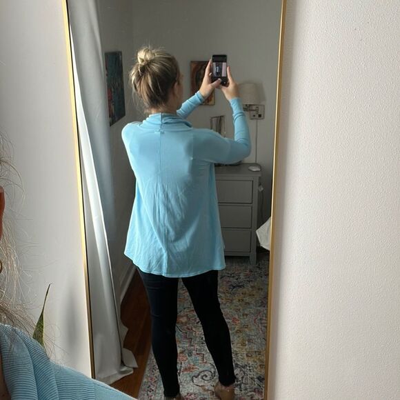 Mododoc Blue Tunic‎ Cowl Neck with Pockets Size XS - Picture 4 of 8